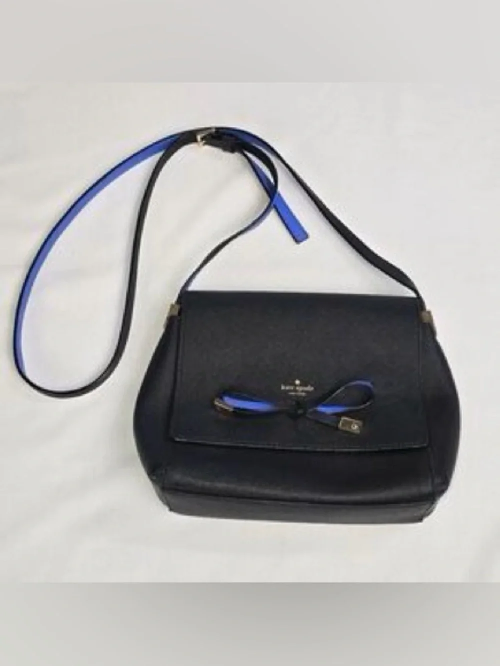 kate spade Black Crossbody Bag with Blue Accent- Needs TLC